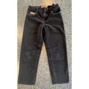 Empyre Corduroy Pants Black Relaxed Wide Leg Skater Waist 26 Inseam 26 SZ 4-6